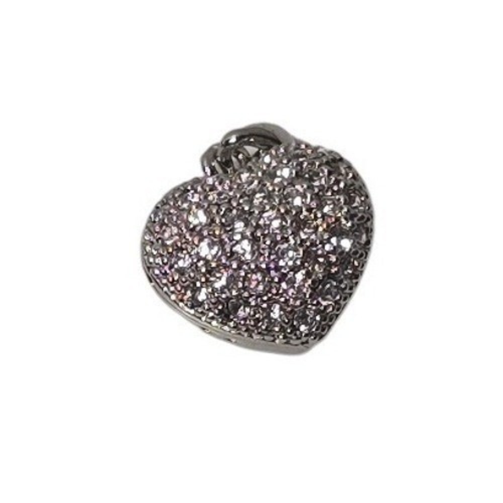 NEW NOTHING BUT HEARTS 925 sterling‎ silver cubic zirconia charm pendants heart